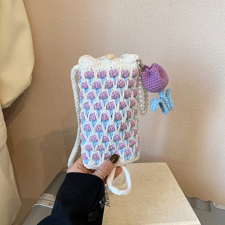 Cute Tulip Crochet Phone Bag