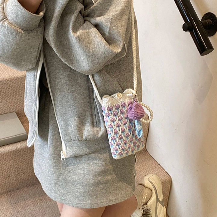 Cute Tulip Crochet Phone Bag