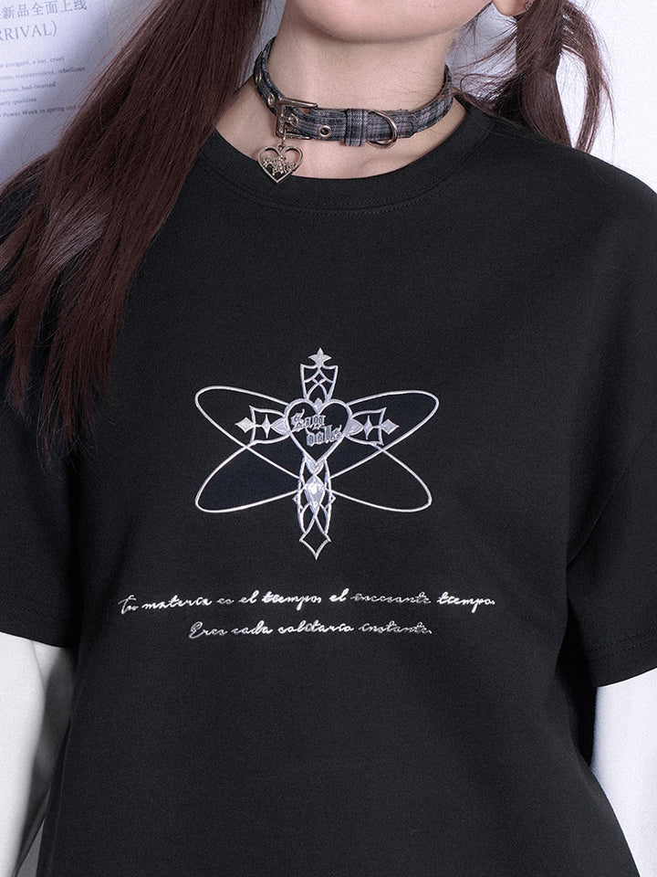 Transformation device 3D print layered-look long-sleeve top