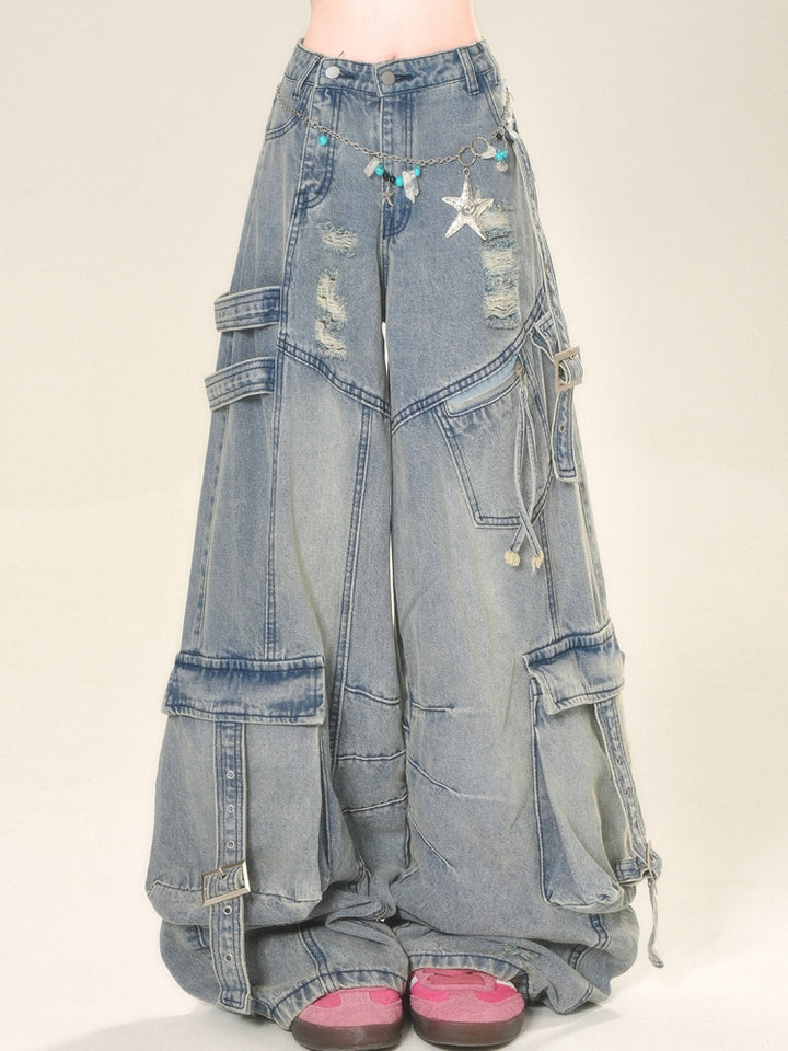 American High-Street Distressed Jeans