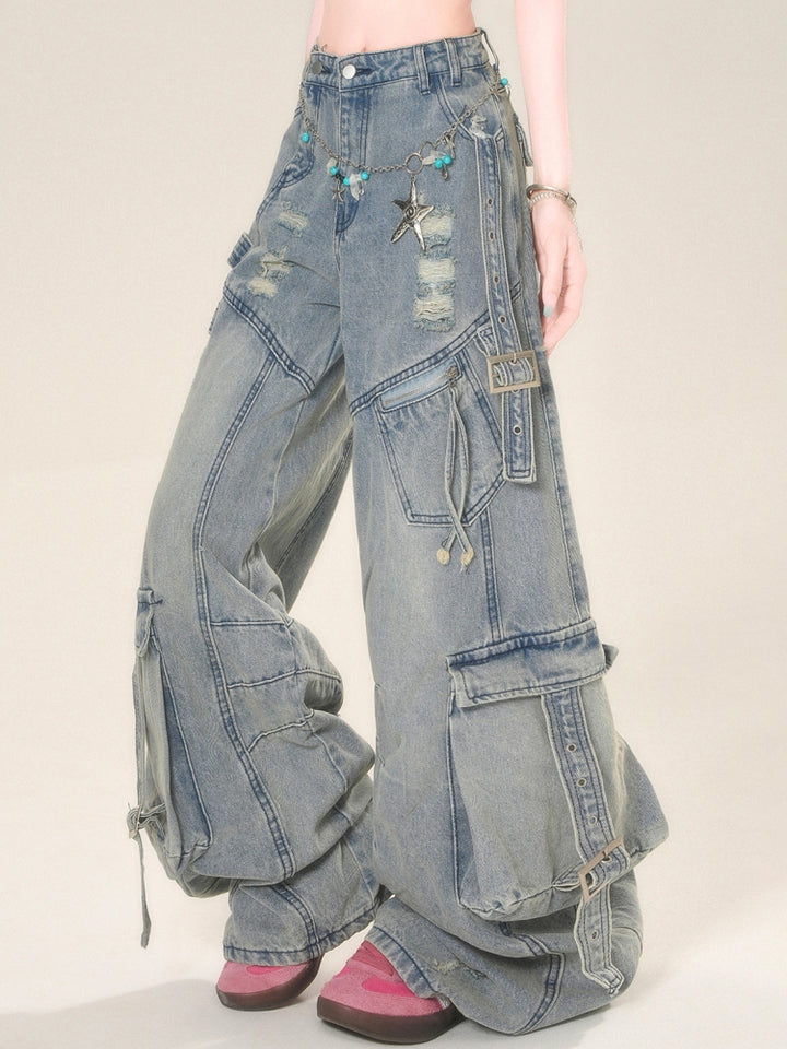 American High-Street Distressed Jeans