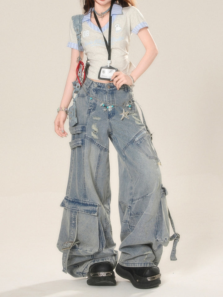 American High-Street Distressed Jeans
