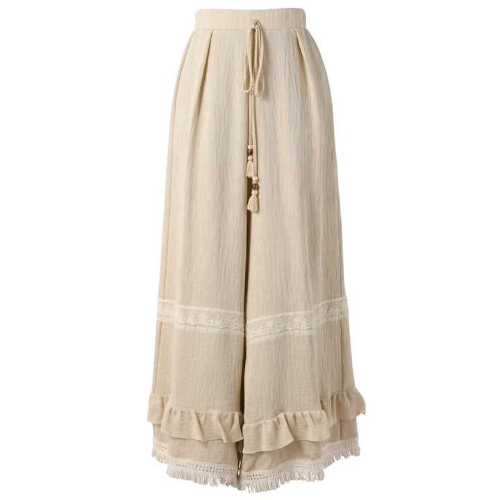 Tassel Lace Patchwork Loose Casual Pants