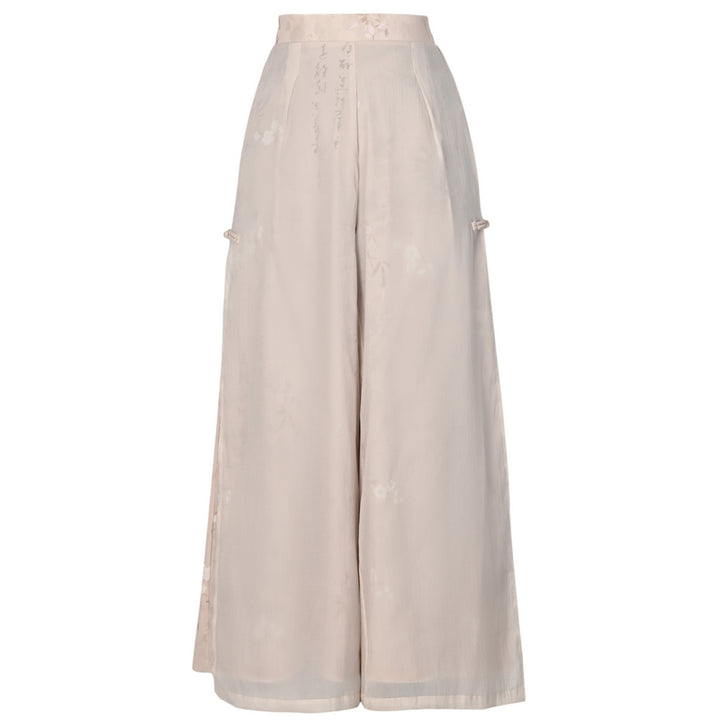 Chinese Zen-Inspired Flowing Wide-Leg Casual Pants