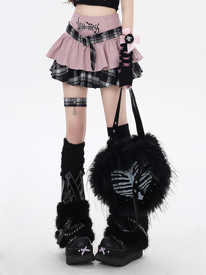 Gothic Y2K Plaid Tiered Cake Skirt for Summer