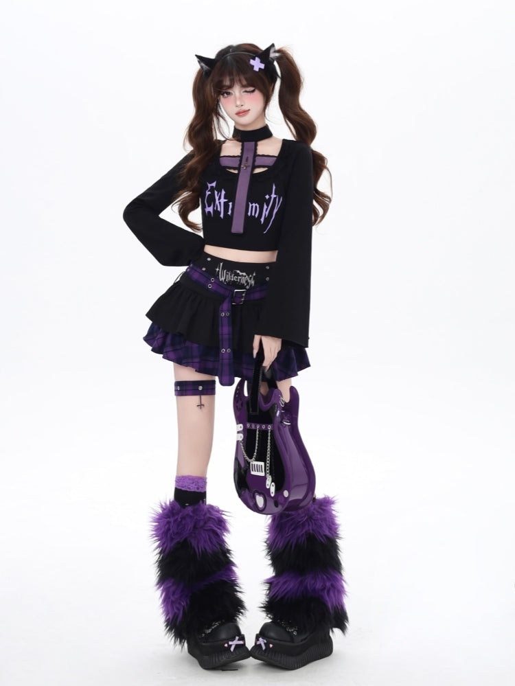 Gothic Y2K Plaid Tiered Cake Skirt for Summer