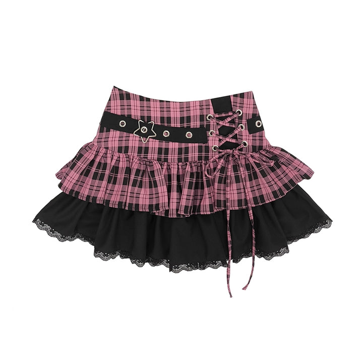 Y2K Light Subculture Plaid Skirt