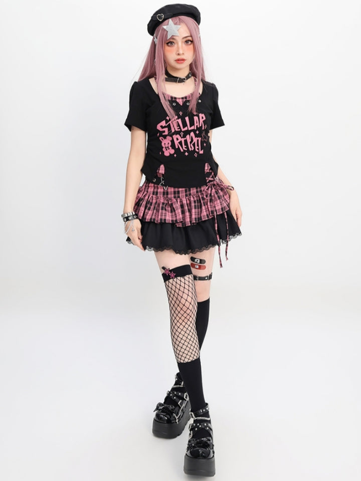 Y2K Light Subculture Plaid Skirt