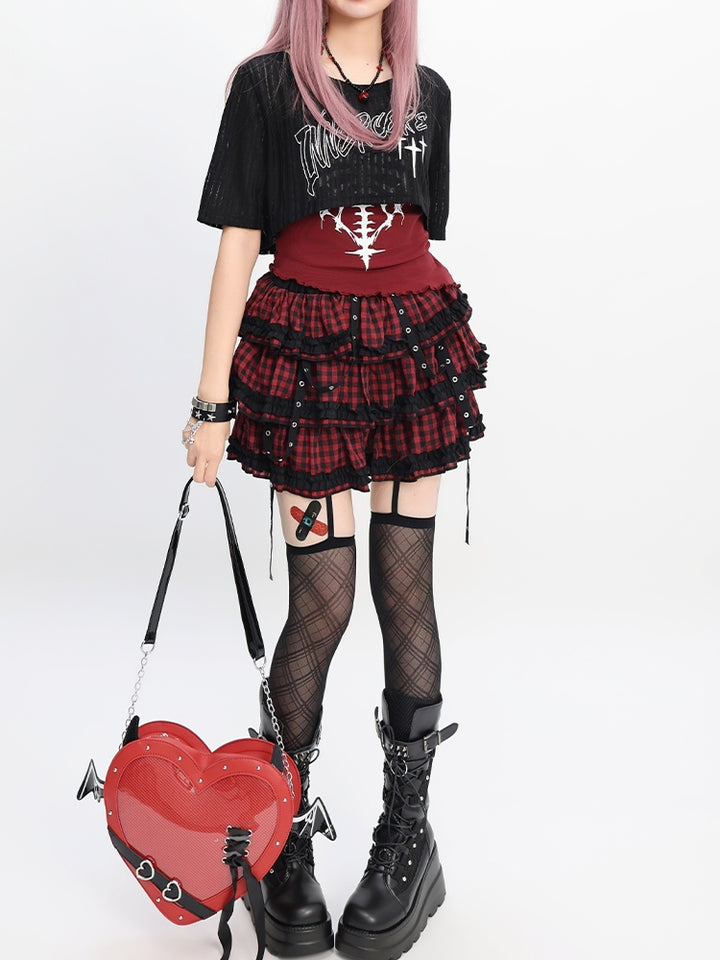 Y2K Light Subculture Cropped Mini Skirt