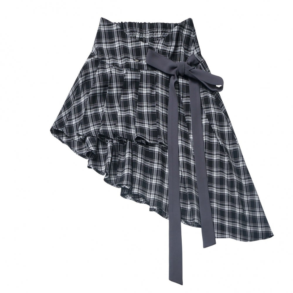 Chinese-Style Shirt Vest / Plaid Waist Cincher / Pants