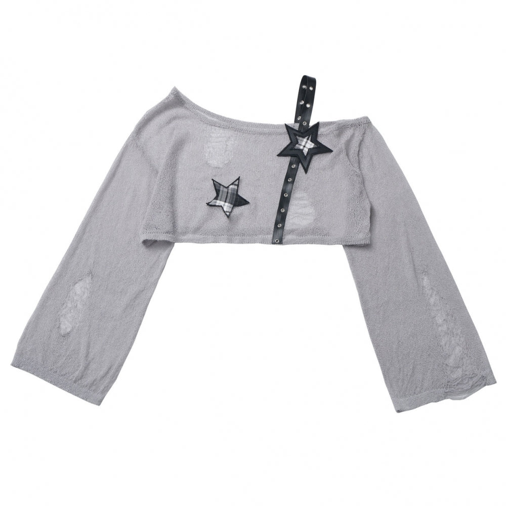 Rock girl style plaid patchwork dress / crop top / shorts