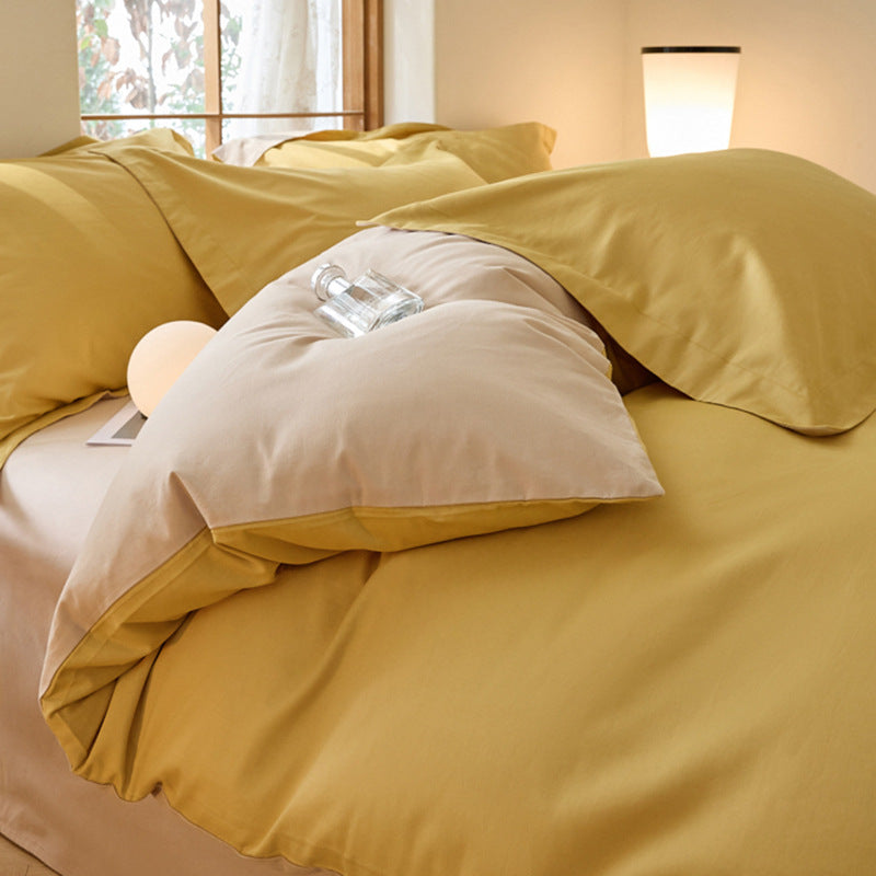 Modern Minimalist Solid Color Cotton Bedding Set