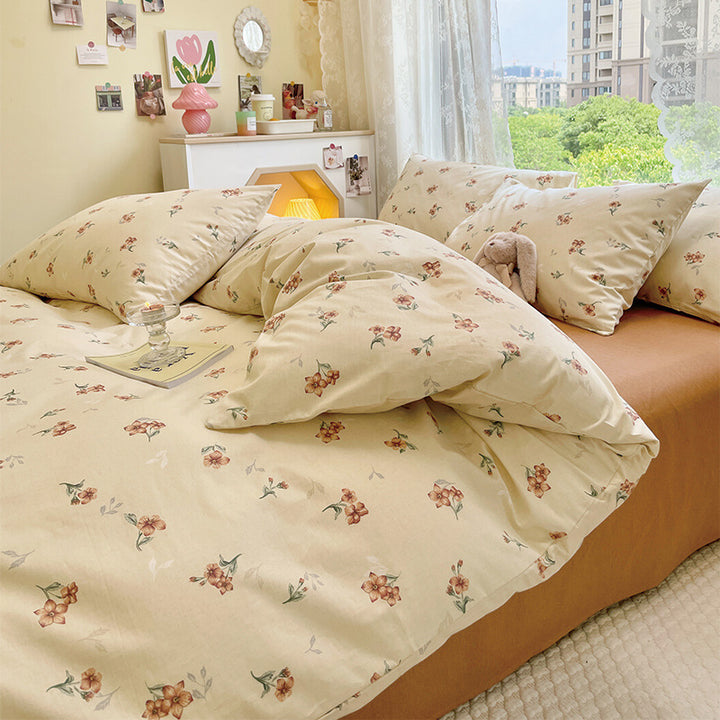 Floral Print Cotton Bedding Set