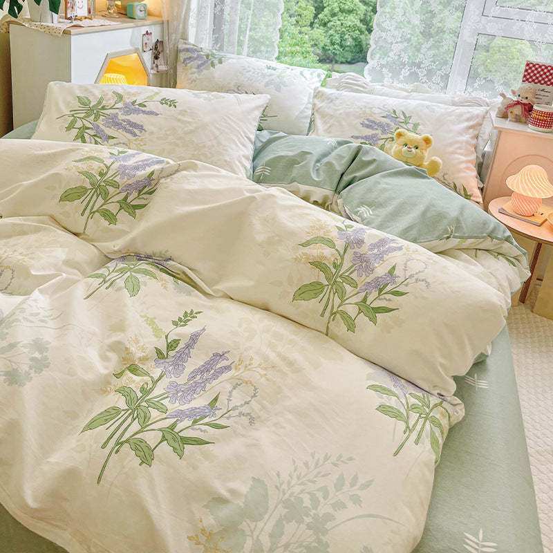 Floral Print Cotton Bedding Set