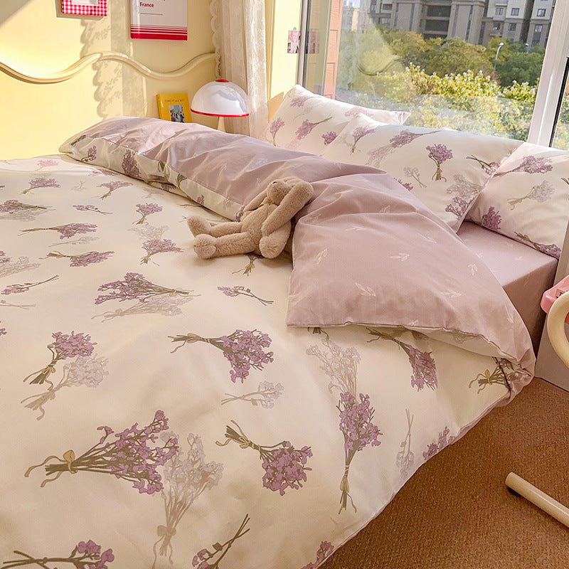 Floral Print Cotton Bedding Set