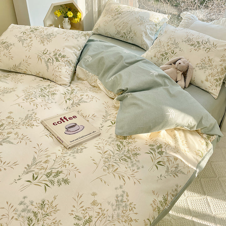 Floral Print Cotton Bedding Set