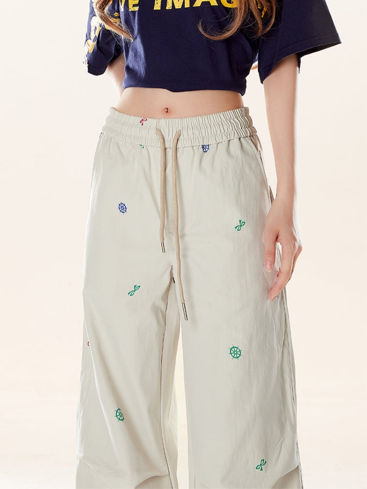 Kawaii Bow Print Pleated Pants