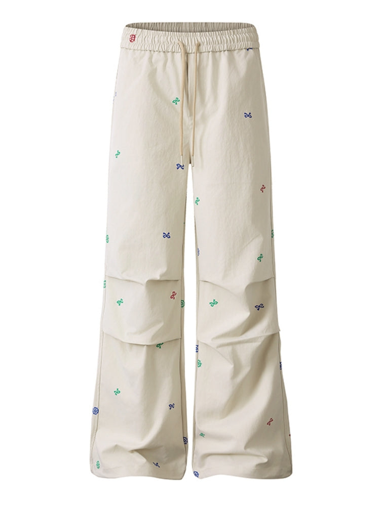 Kawaii Bow Print Pleated Pants