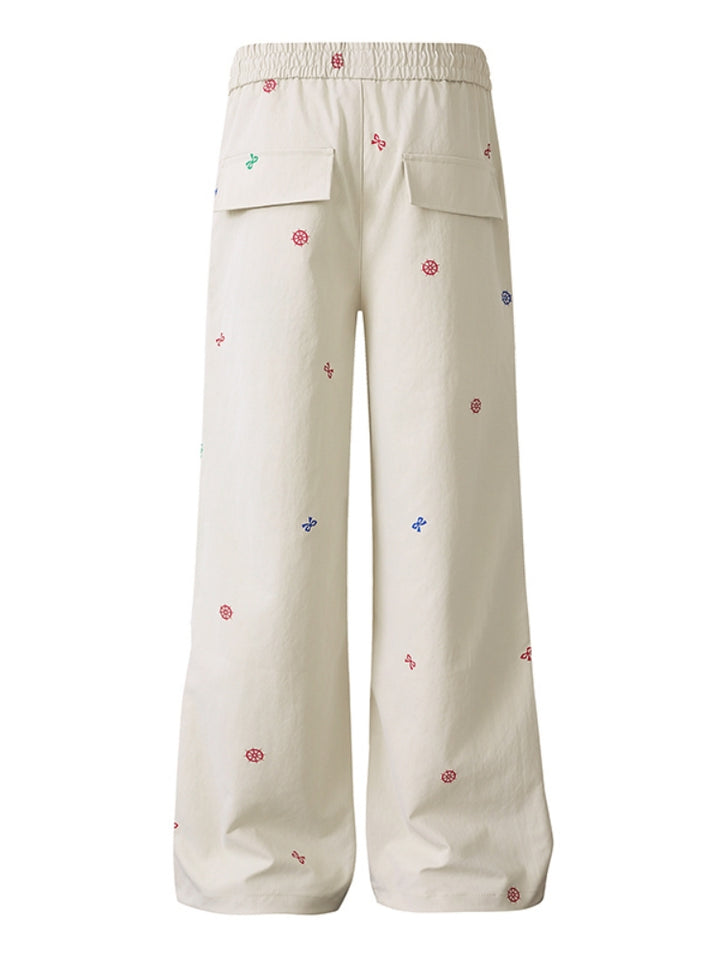 Kawaii Bow Print Pleated Pants