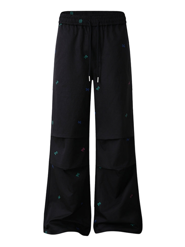 Kawaii Bow Print Pleated Pants