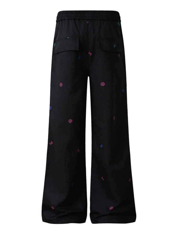 Kawaii Bow Print Pleated Pants
