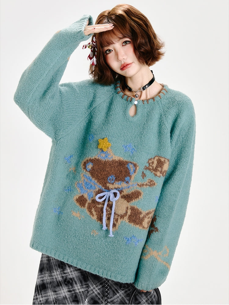 Kawaii Cartoon Bear Knit Sweater