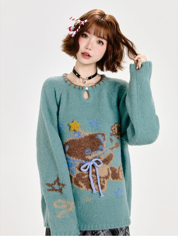 Kawaii Cartoon Bear Knit Sweater