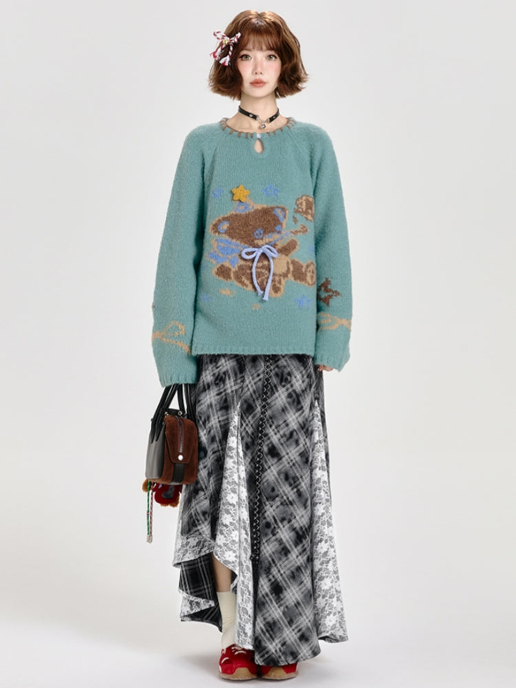 Kawaii Cartoon Bear Knit Sweater