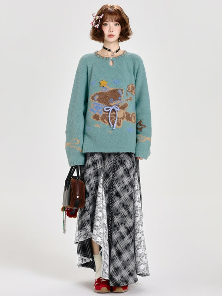 Kawaii Cartoon Bear Knit Sweater