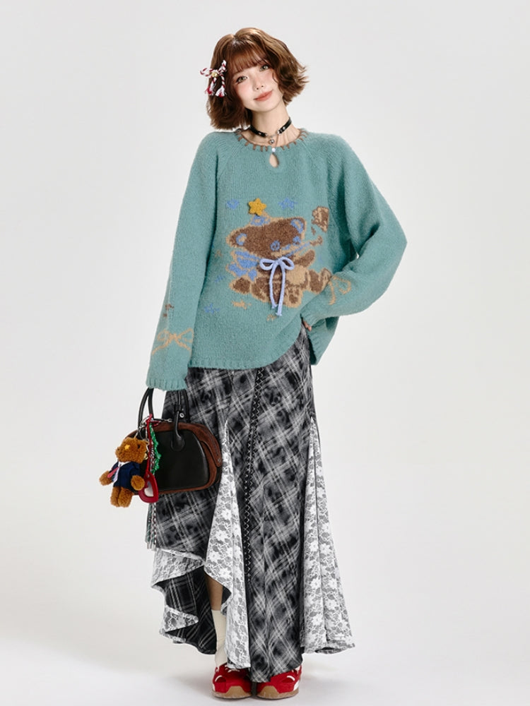 Kawaii Cartoon Bear Knit Sweater