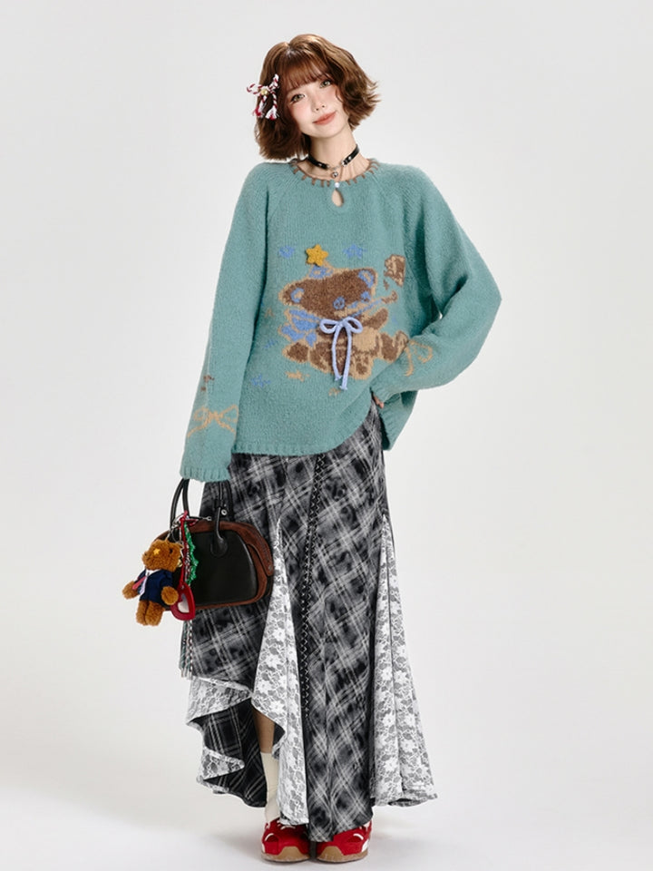 Kawaii Cartoon Bear Knit Sweater