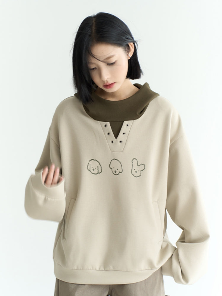 Kawaii Color-Block Hoodie