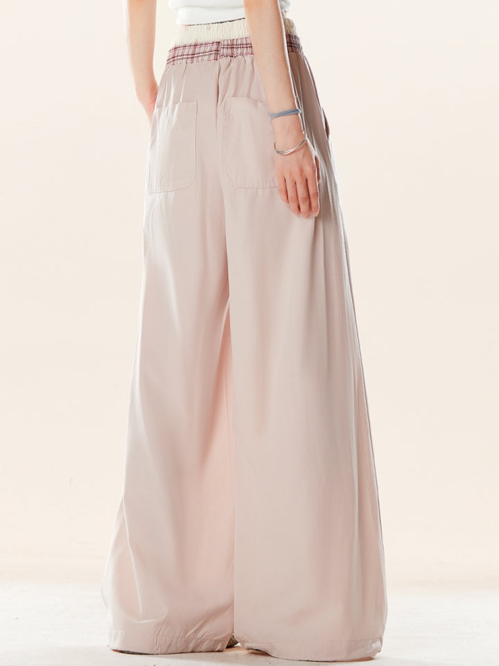 Kawaii Heart Embroidery Pants - Wide-Leg Trousers