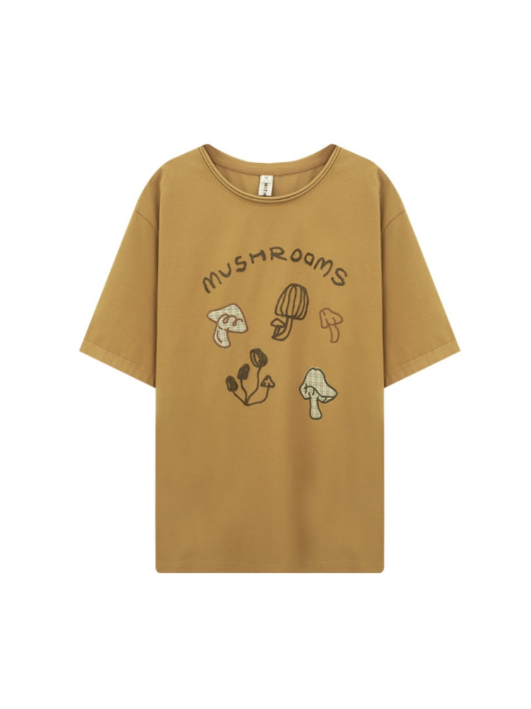 Kawaii Japanese Patchwork Embroidered T-shirt