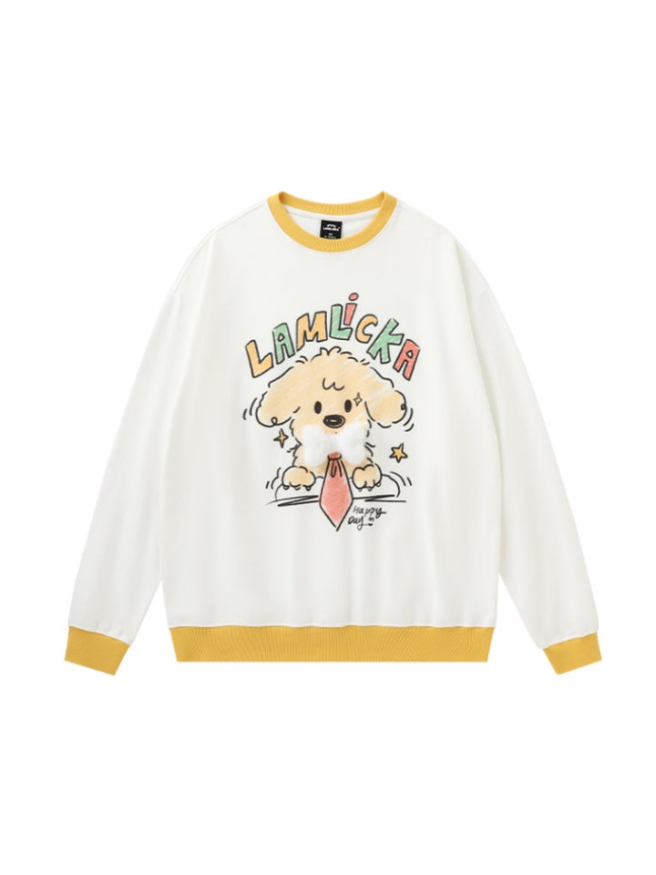 Kawaii Puppy Print Sweatshirt