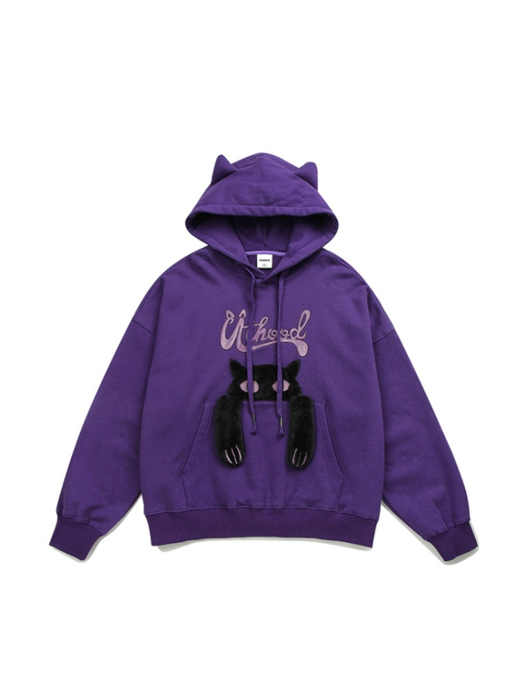 Kawaii Purple Cat Ear Hoodie