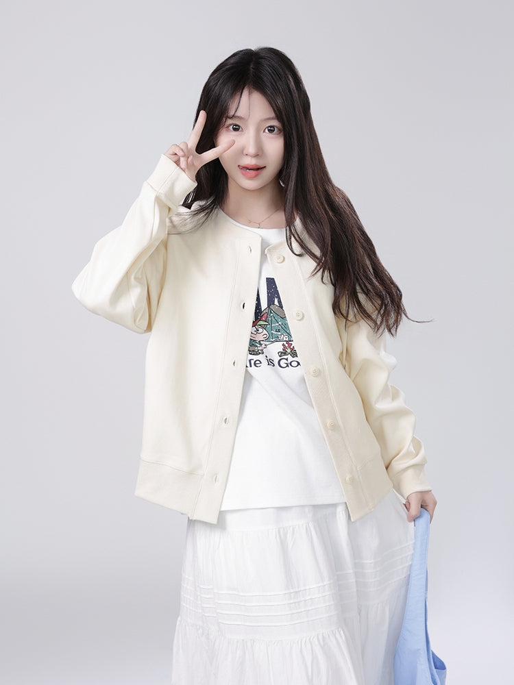Kawaii Smiley Face Embroidered Cardigan