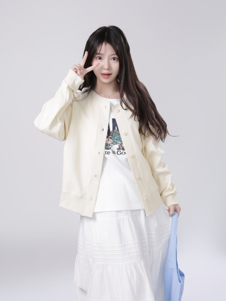 Kawaii Smiley Face Embroidered Cardigan