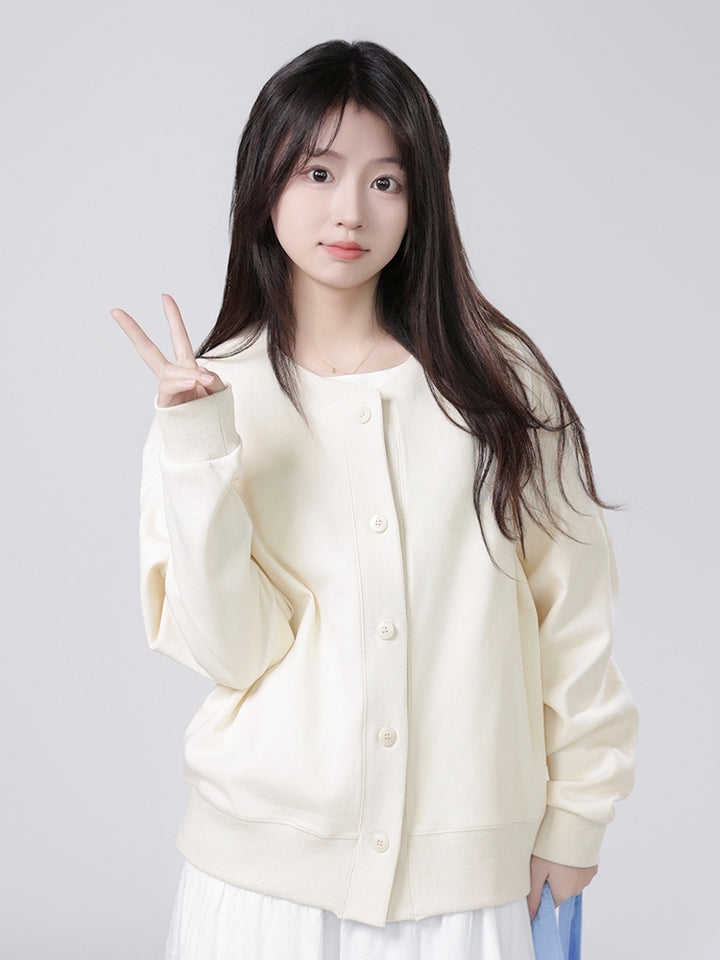 Kawaii Smiley Face Embroidered Cardigan