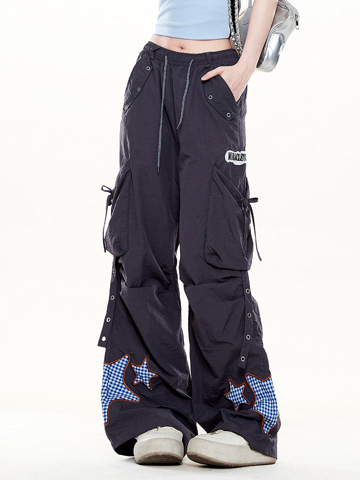Kawaii Star Embroidery Cargo Pants