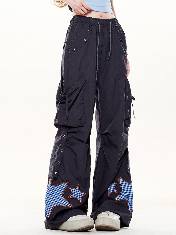 Kawaii Star Embroidery Cargo Pants