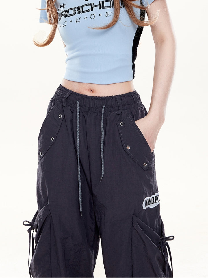 Kawaii Star Embroidery Cargo Pants