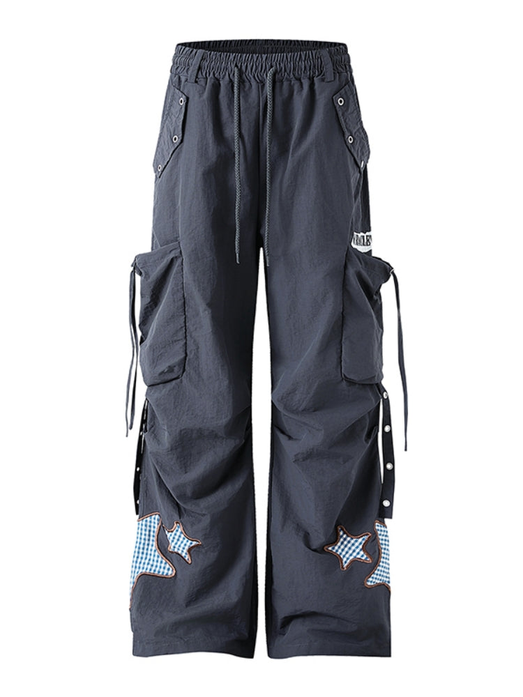 Kawaii Star Embroidery Cargo Pants