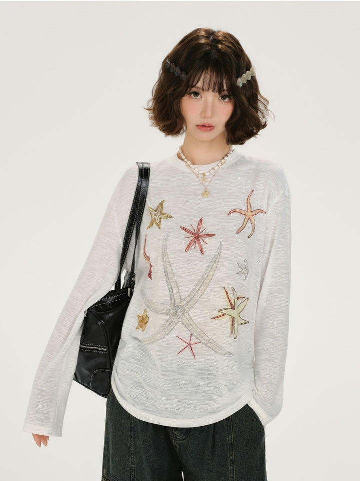 Kawaii Starfish Long Sleeve Shirt