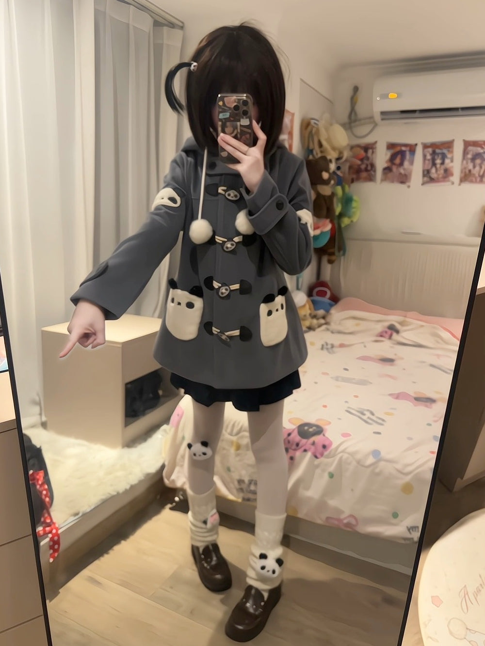 Kawaii Panda Themed JK Blazer - Cozy Vintage Academic Aesthetic
