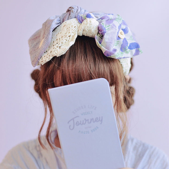 Lavender Floral Lace Bow Headband