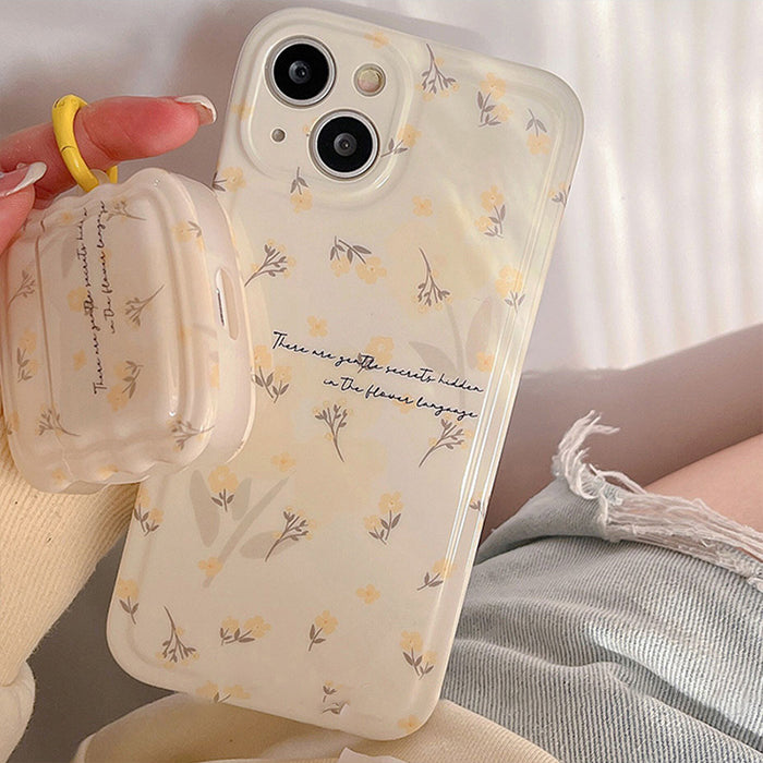 Yellow Floral iPhone Case AirPods Case