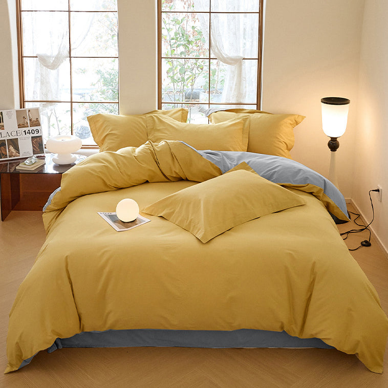 Modern Minimalist Solid Color Cotton Bedding Set