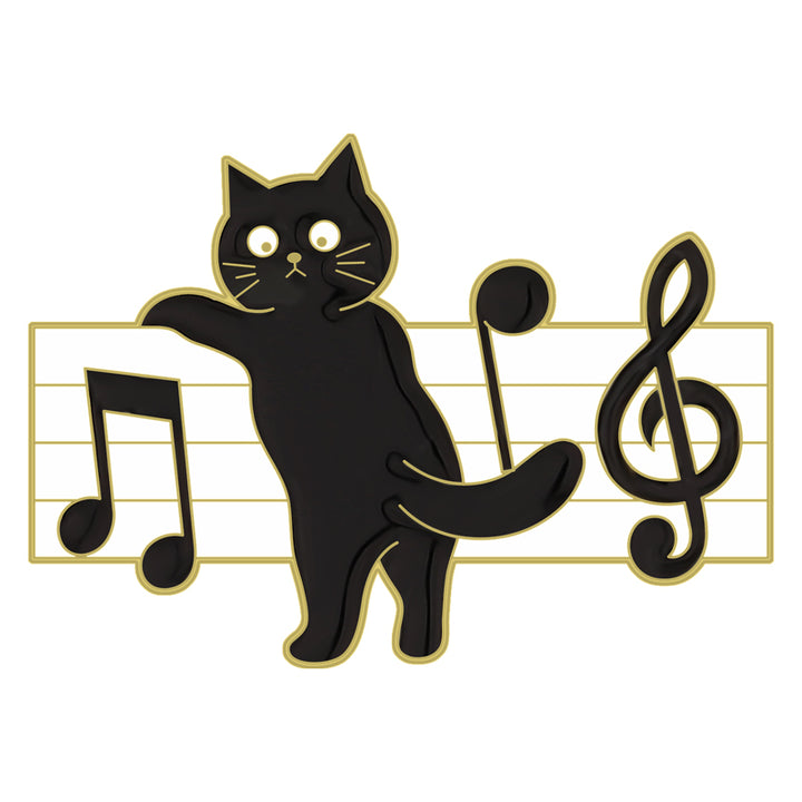 Cartoon Piano Cat Pins