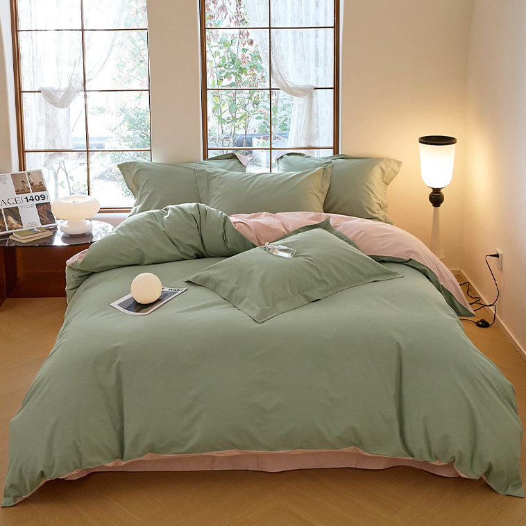 Modern Minimalist Solid Color Cotton Bedding Set